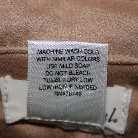 Wet Seal $40 Sz M Tan Waterfall Faux Suede 100% Polyester Wrap Sweater - Picture 16 of 16